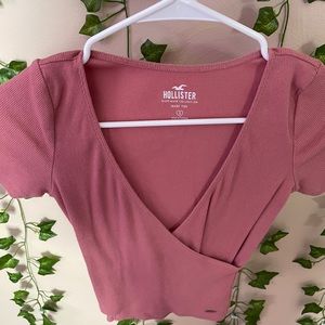 Hollister v neck wrapped baby tee